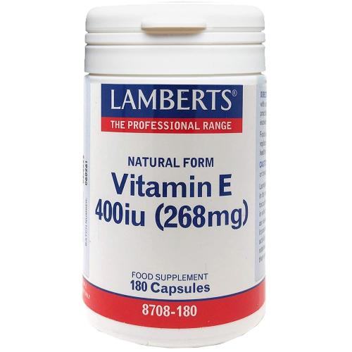 Lamberts Natural Form Vitamin E 400iu Natural Form Συμπλήρωμα Διατροφής με Βιταμίνη Ε σε Φυσική Μορφή για Αντιοξειδωτική Δράση 180caps